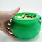 5" St Patrick’s Day Pot of Gold with 100 Lucky Coins - Green Pot of Gold Cauldron Plastic Bucket for Leprechaun Decorations, Green & Gold Coins Plastic Bulk by 4E's Novelty
